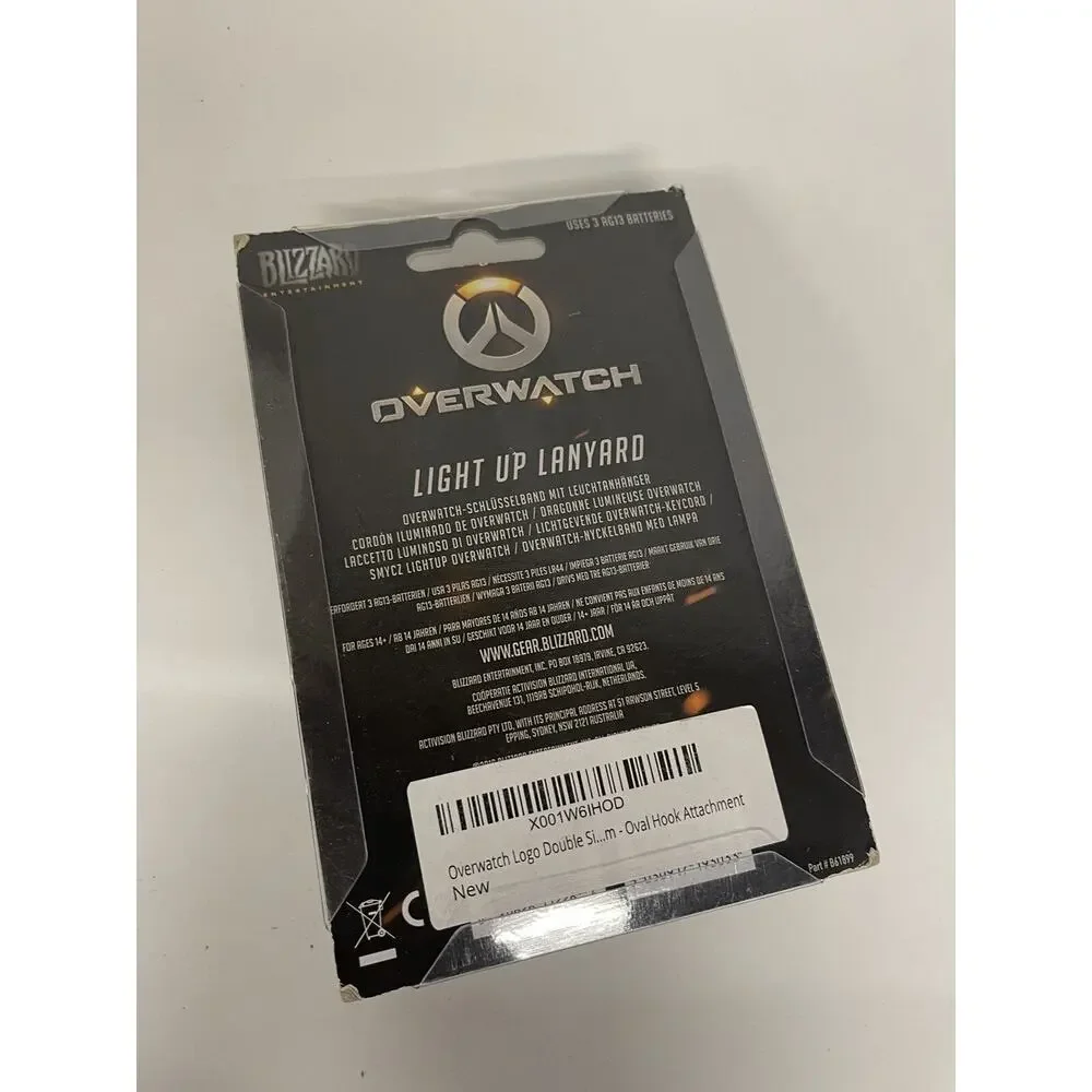 Overwatch‎ Logo Light Up Lanyard Tracer Reaper Widowmaker Winston 2 Sided Black